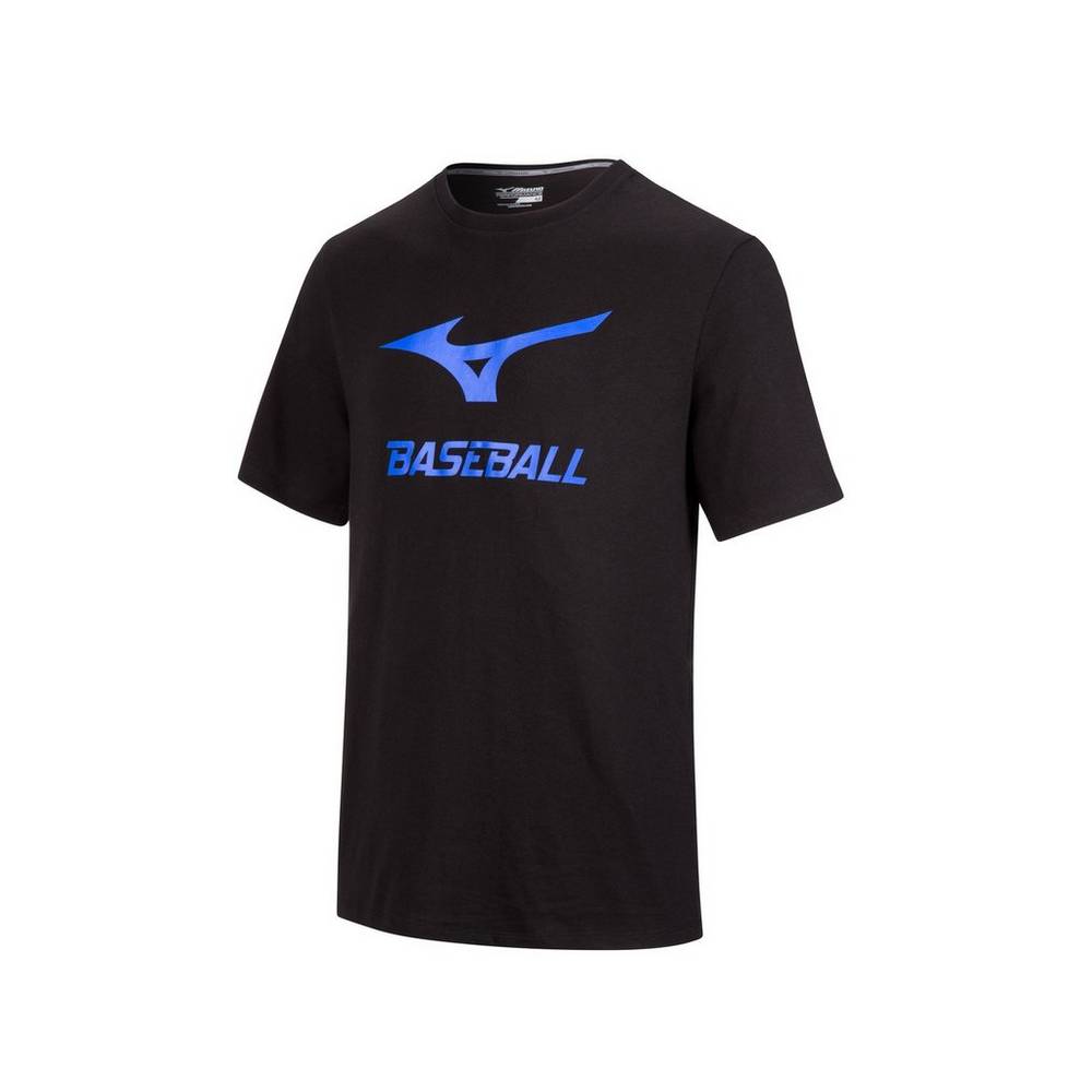Panske Tričko Mizuno Graphic Baseball Čierne Vypredaj ZDWE39587